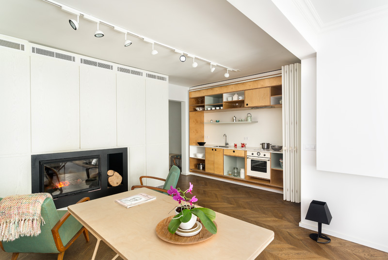 Hidden Kitchen in Small Apartment